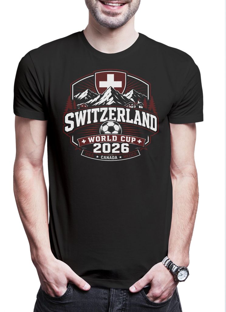 Urban Backwoods Team Switzerland 1, Herren T-Shirt, Farbe: Schwarz, Größe: L