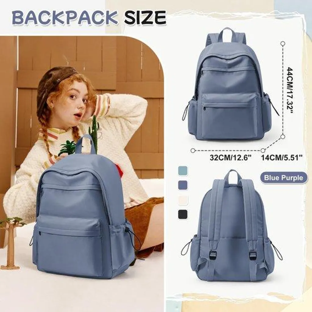 Cartable scolaire bleu pour fille et sac ordinateur 14 pouces étanche