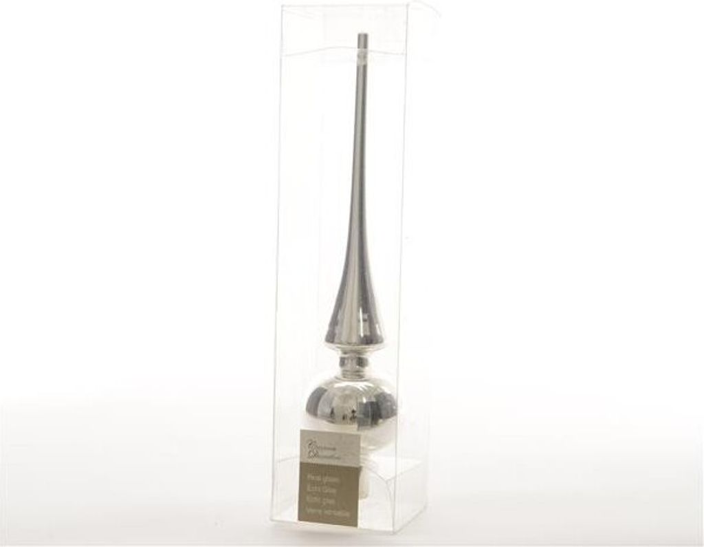 Christbaumschmuck Kaemingk Christbaumspitze Glas silber Produktbild 