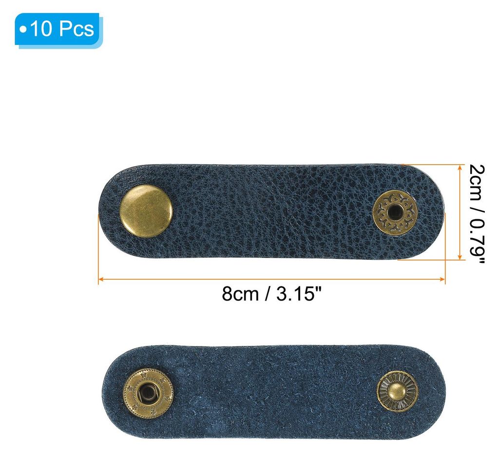 Lederkabelorganizer Kabelb?nder, 10 Stš¹ck 8x2cm Tragbare Kabel-Lederklemmen USB-Halter Ohrh?rer-Kabelmanagement fš¹r Kabel, Draht, Blau