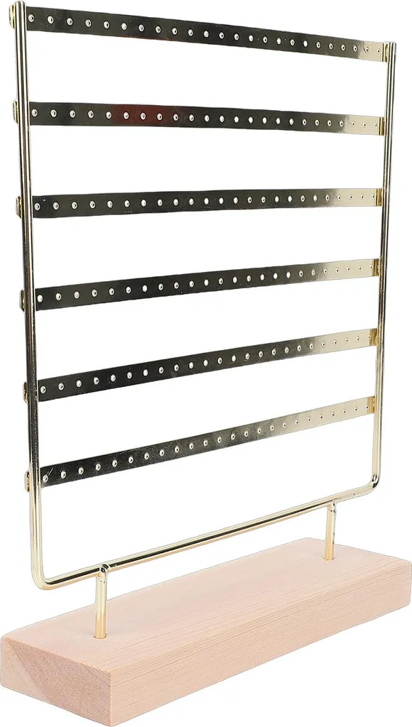 Espositore Gioielli Design Oro - 6 Livelli per Orecchini e Pendenti