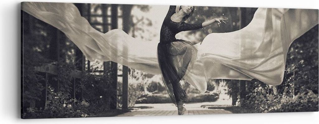 Bild auf Leinwand - Leinwandbild - Einteilig - Ballerina Tanz Luft - 90x30cm - Wand Bild - Wanddeko - Wandbilder - Leinwanddruck - Bilder - Wanddek...