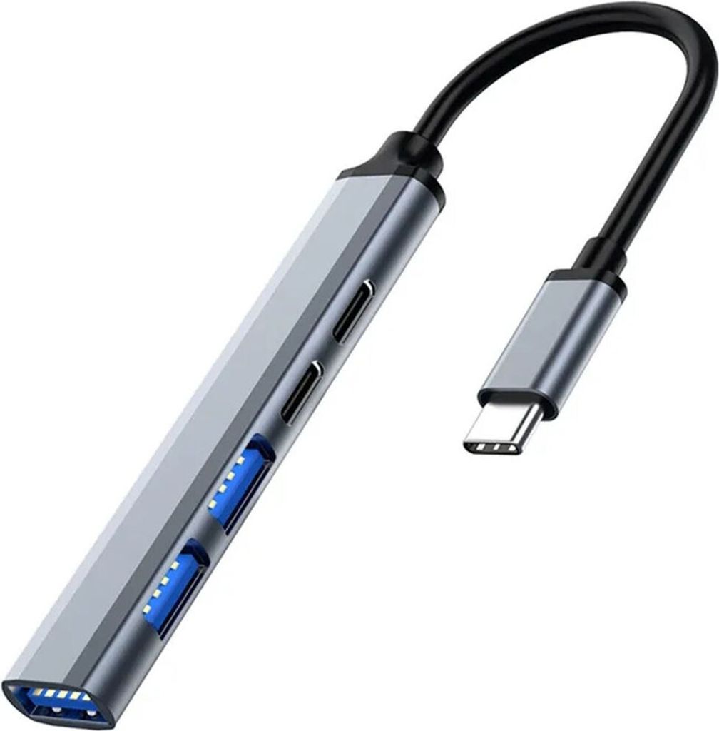 Hub USB Tipo-C Ewent para 1x USB 3.0/ 2x USB 2.0/ 1x USB-C/ 1x USB-C PD Cinzento