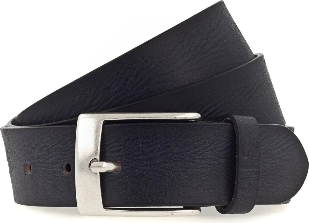 H.I.S Pelle cintura 40mm Men's Leather Belt W90 Navy blu