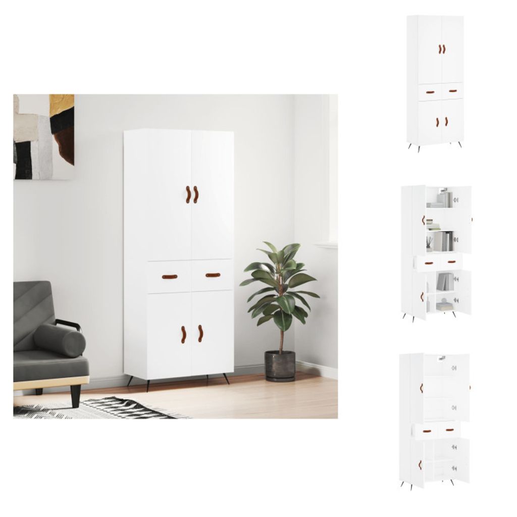 vidaXL Highboard Weiß 69,5x34x180 cm Holzwerkstoff - Sideboards