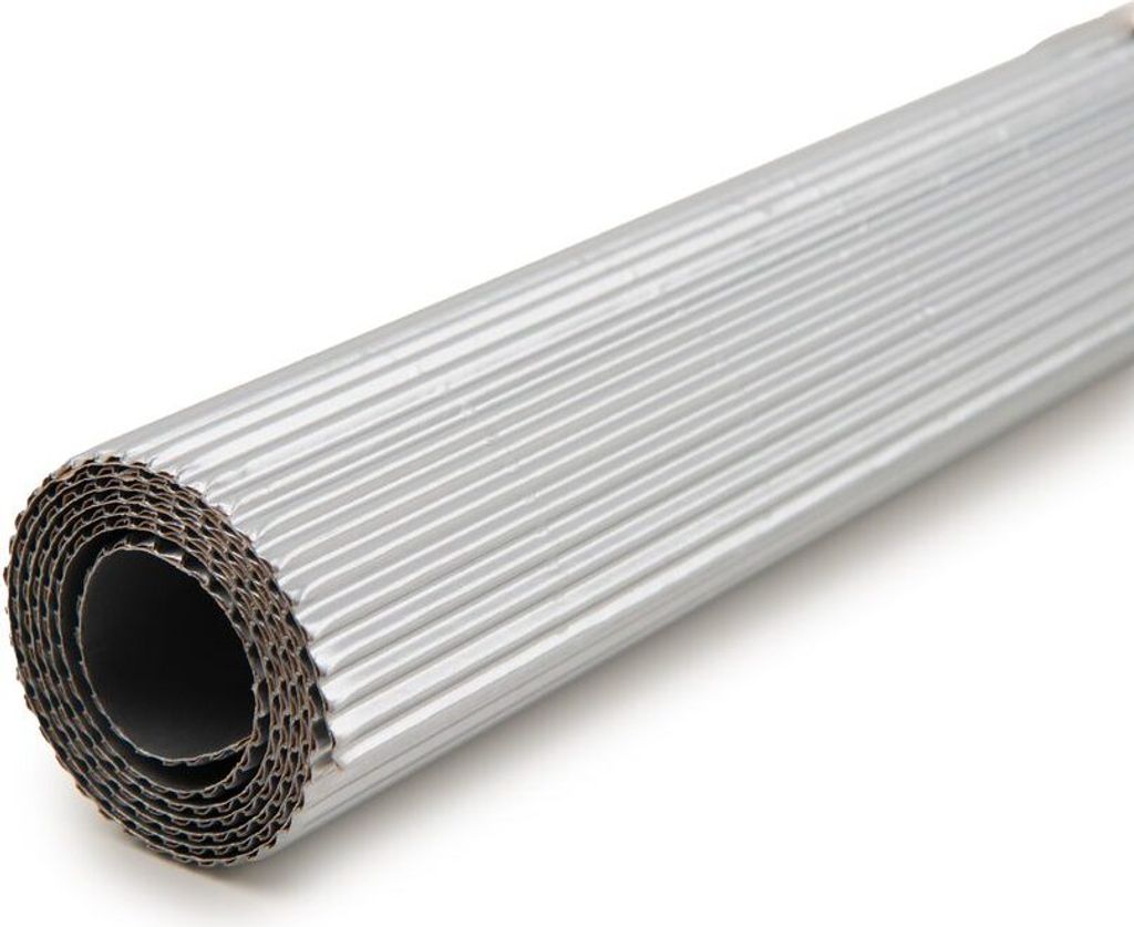 Wellpappe in Rolle 50x70cm silber - 3 Stück