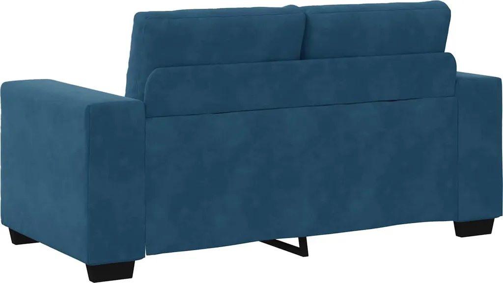 Canapé deux places d'angle de lecture avec son coussin bleu velours doux - 4