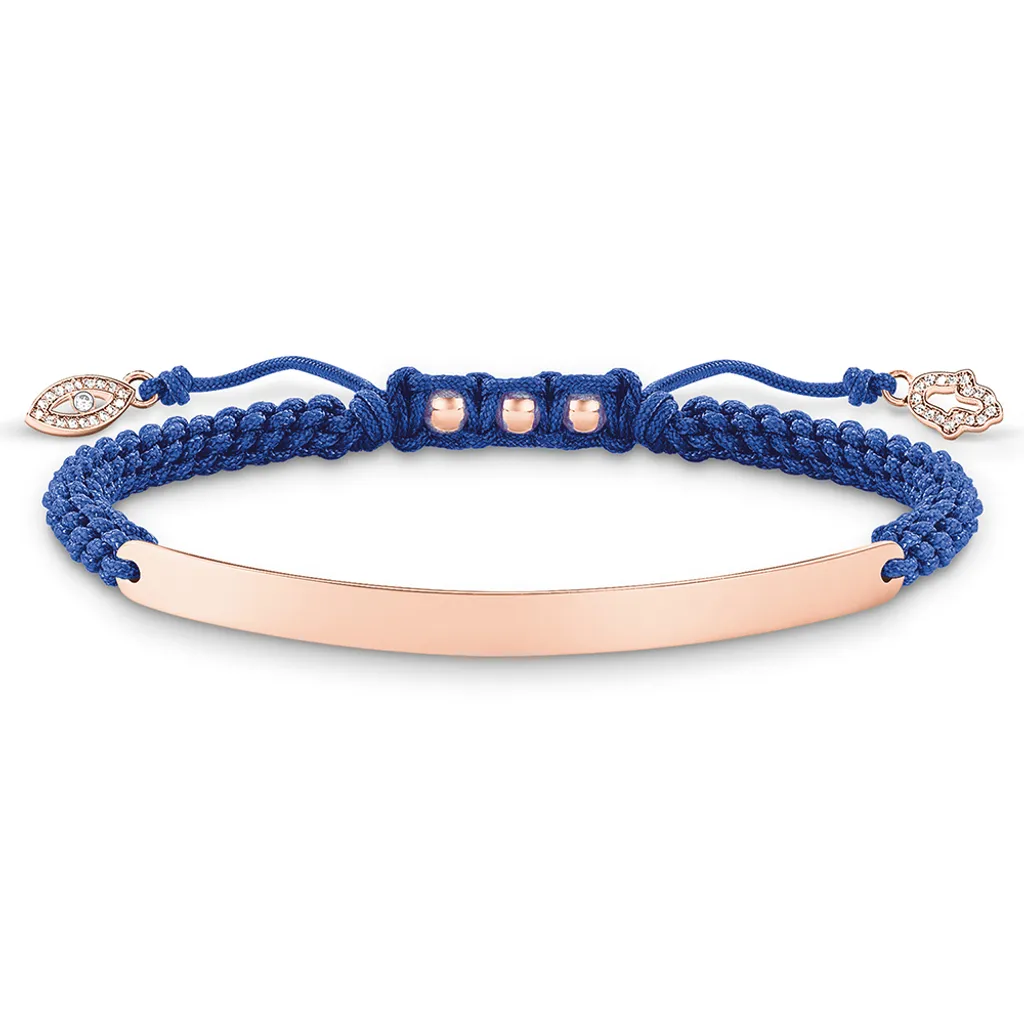 Bracelet Thomas Sabo LBA0068-898-1 Bleu Or Rose et Argent 12-19 cm