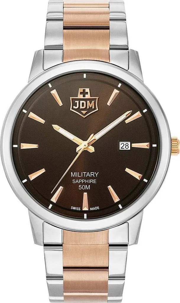 Montre homme étanche JDM Military cadran multicolore et acier 24cm