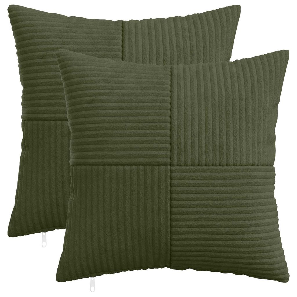 vidaXL Kissenbezug 2 pcs ALMELO Grün 40 x 40 cm Cord Produktbild 