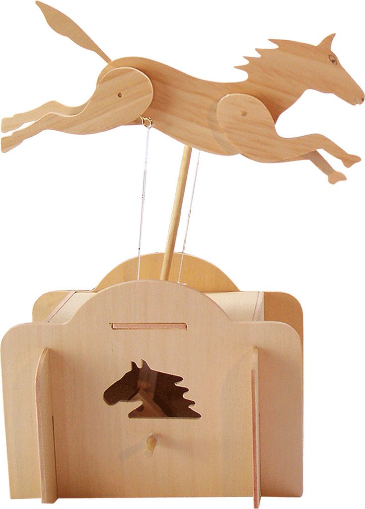 Springendes Pferd. Holzkonstruktion.