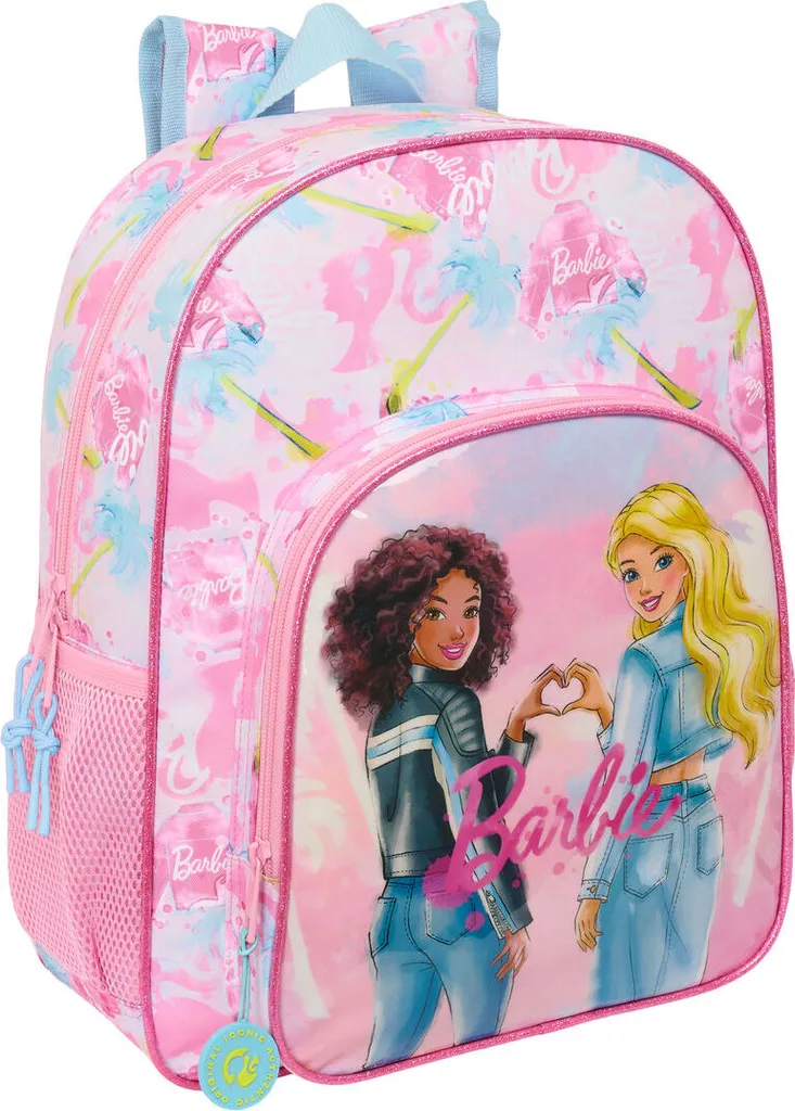 Zaino Scuola Barbie Painterly Pink Sky Blue: Qualità Safta per Elementari