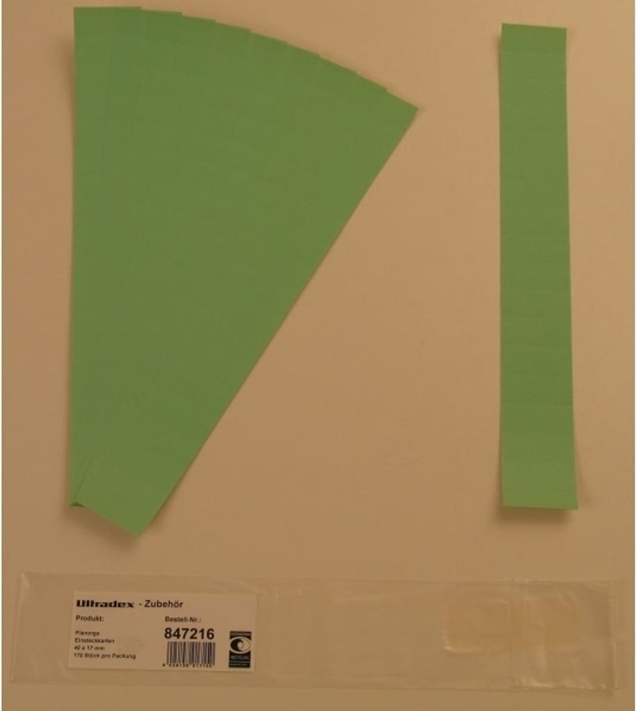 Einsteckkarten für 20mm Einsteckschiene 40x17mm VE=170 Stück lind