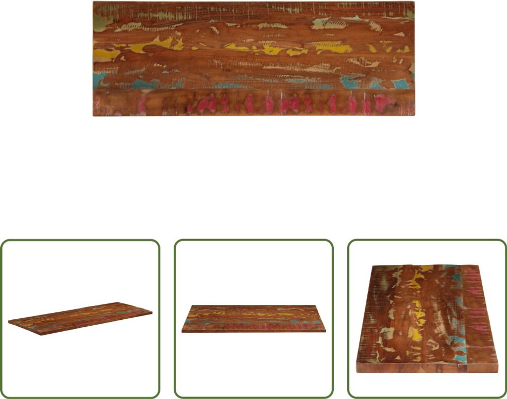 The Living Store Tischplatte 140x60x1,5 cm Rechteckig Altholz Massiv