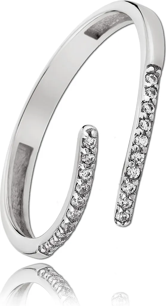 Bague femme en or blanc 333 véritable taille 54 style moderne Balia