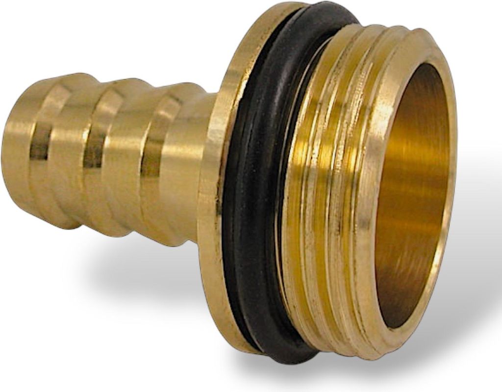 Schlauchtülle Messing mit Wulst und Dichtung AG 3/4 Zoll - 13 mm Tülle (1/2" Schlauch)