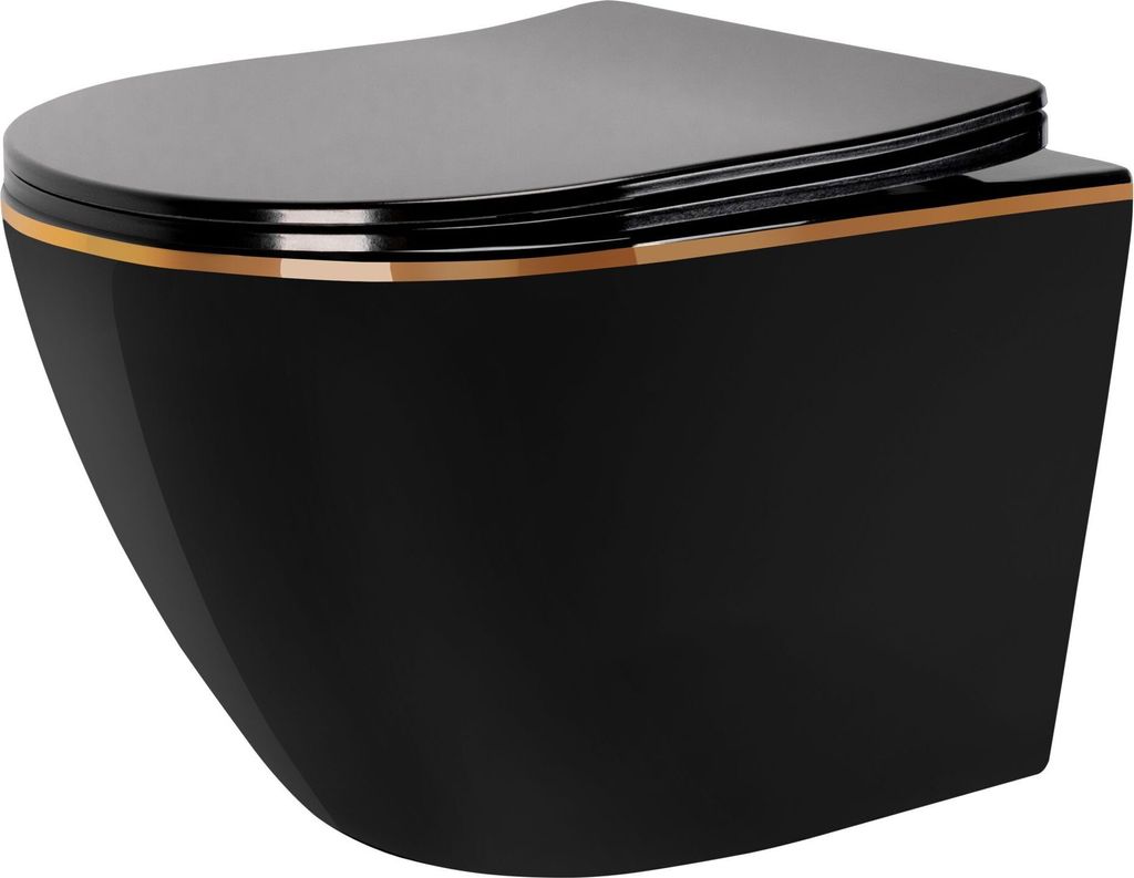 Rea WC Schüssel Randlos Carlo Mini Duroplast Flat Black Produktbild 