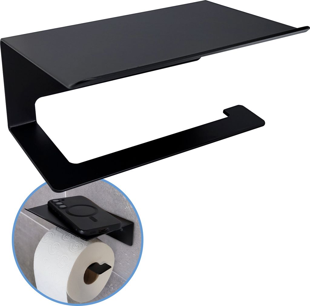 Sanics WC-Rollenhalter mit Ablage – Toilettenpapierhalter – Produktbild 
