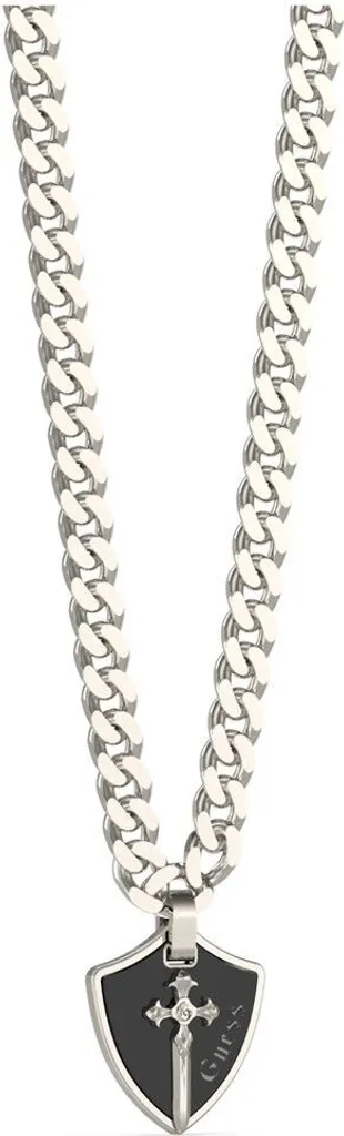 Collier avec pendentif pour femme Guess noir serti de cristaux brillants