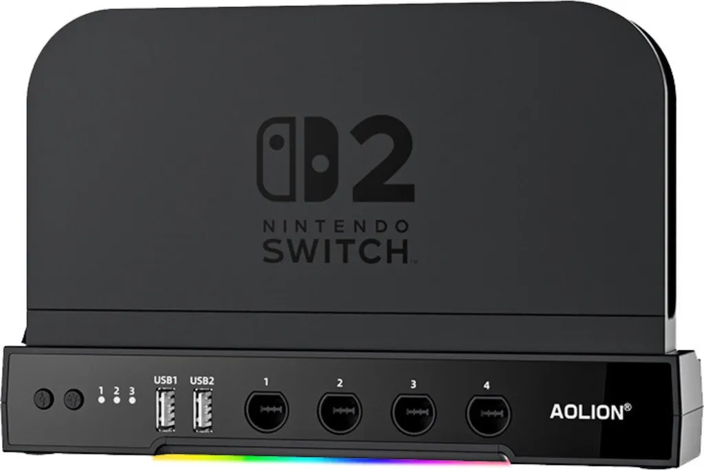 Base Refroidissement pour Switch 2 avec RGB Support et Hub USB pour Gaming