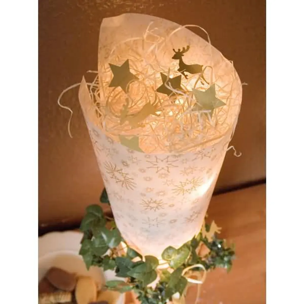 Papier Transparent Stardust Blanc/Doré 50x70cm pour Faire-part et Déco