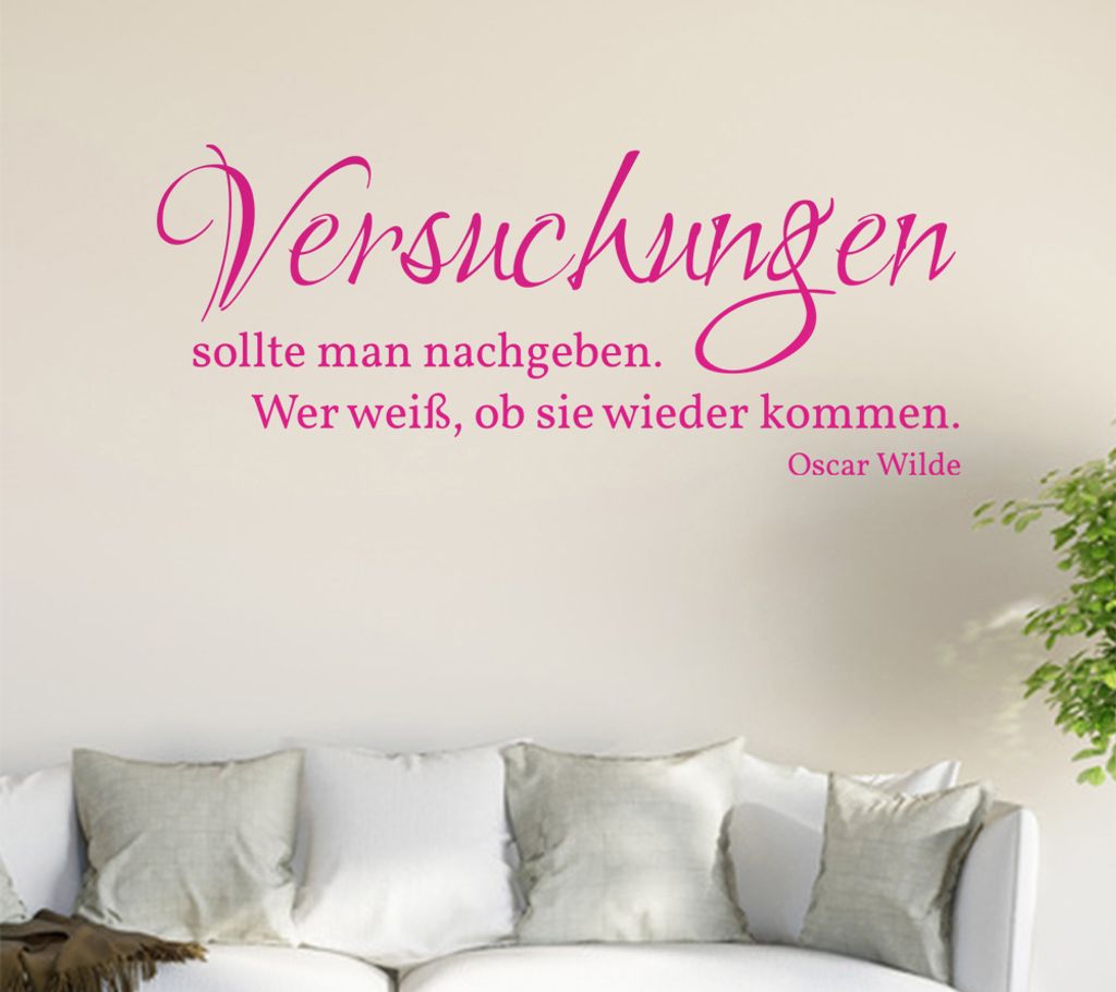 Versuchungen sollte man nachgeben .... Wandtattoo in 6 Größen - Wandaufkleber Wall Sticker - Dekoration, Küche, Wohnzimmer, Schlafzimmer, Badezi...