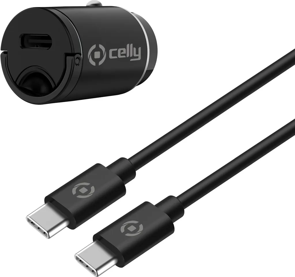 Mini Caricatore Auto Celly CCMINITYPEC 20W USB-C Nero - Fast Charge