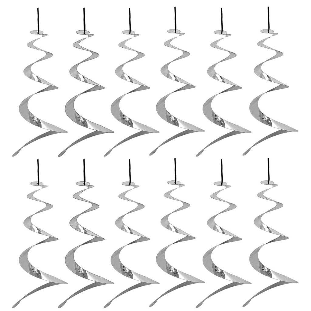 12er Set Windspirale Vogelschutz Reflektierend Spirale Produktbild 