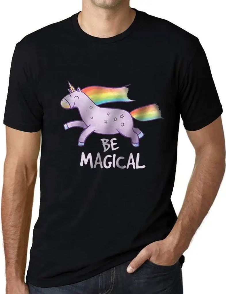 Herren Grafik T-Shirt Sei ein magisches Einhorn – Be Magical Unicorn – Öko-Verantwortlich Vintage Jahrgang Kurzarm Lustige Druck Geburtstag Ge...