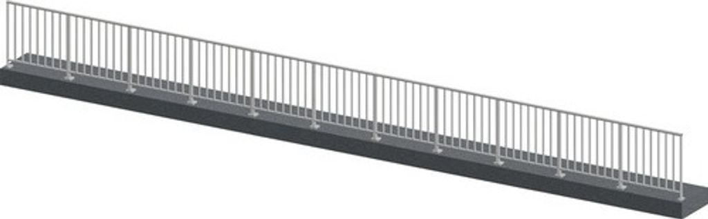 Pertura Geländer-Komplettset Triton taupe G-Form Aluminium für Bodenmontage 11 m