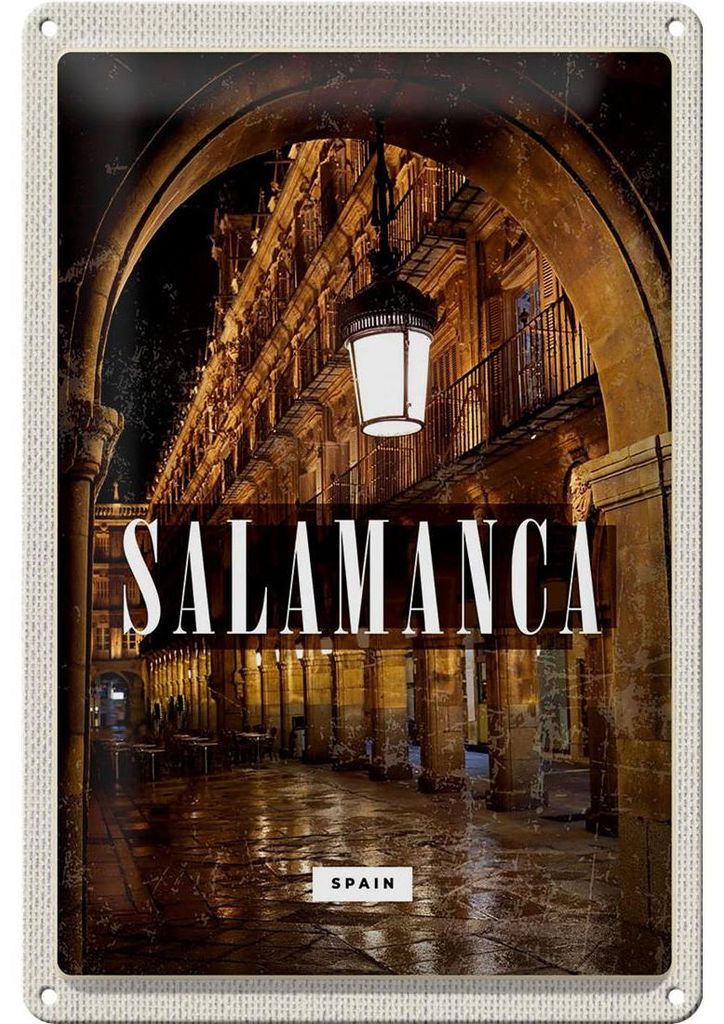 Blechschild Reise 20x30cm Salamanca Spain Architektur Retro Produktbild 