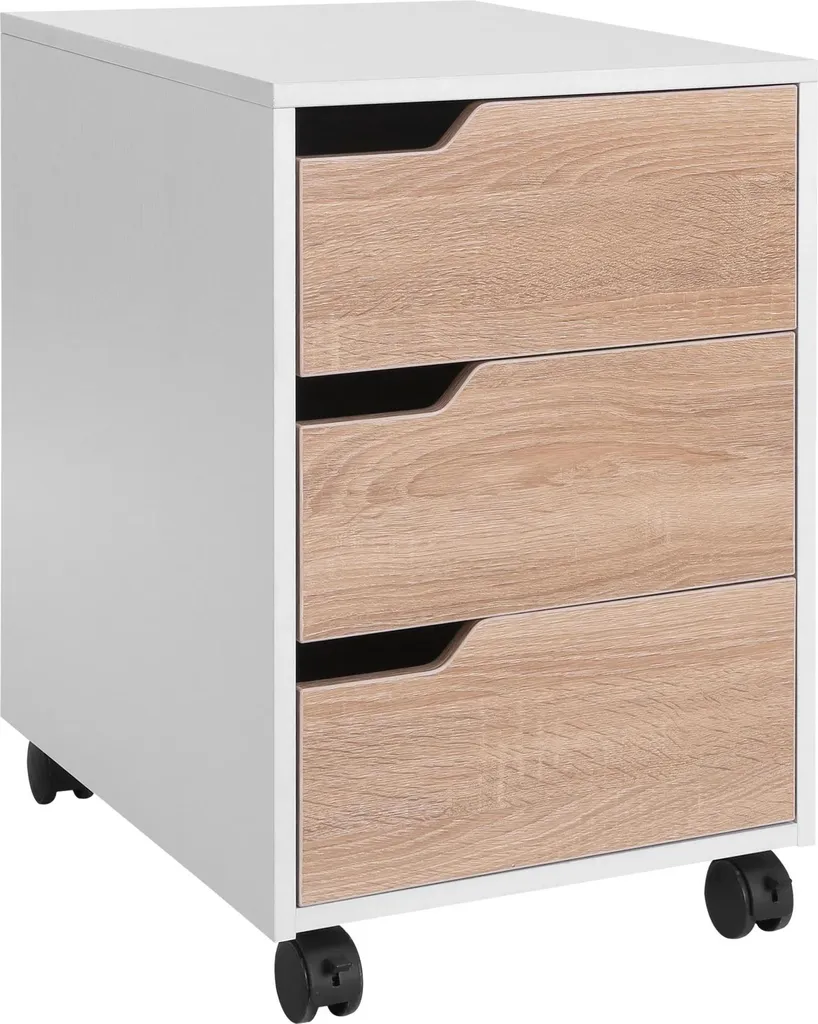 Caisson de bureau mobile 3 tiroirs bois pour organiser vos dossiers