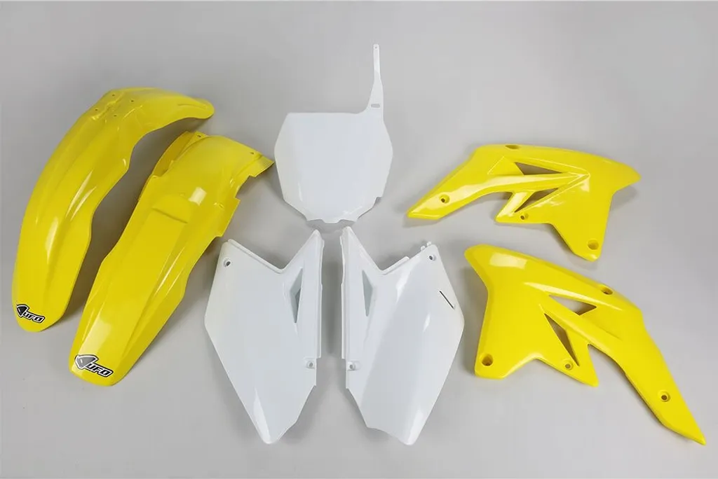 Kit plastique UFO PLAST pour Suzuki RM-Z 250 (2007-2009) jaune/blanc