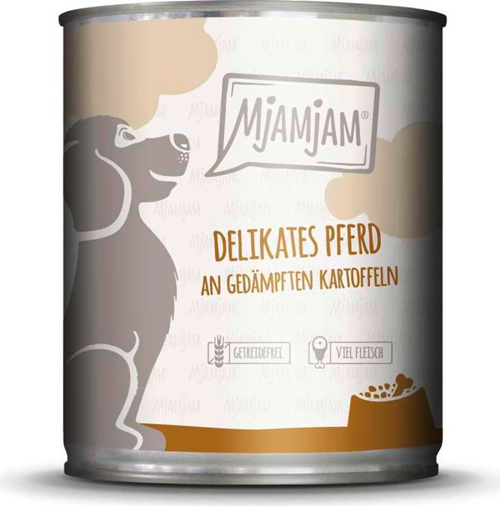 MjAMjAM Dog - Leckere Mahlzeiten Dose 6x800g | Pferd & Kartoffel