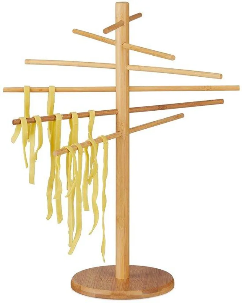 Porte-bagages pliable 12 bras en bambou - Structure stable et robuste