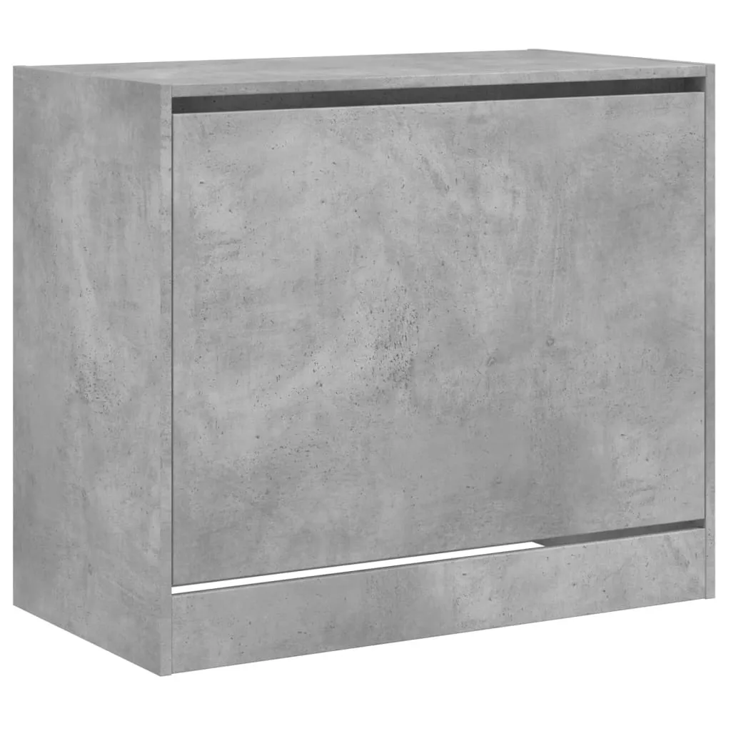 Mobile Porta Scarpe 80x42x69 cm Grigio Cemento - Design Industrial Legno - 4