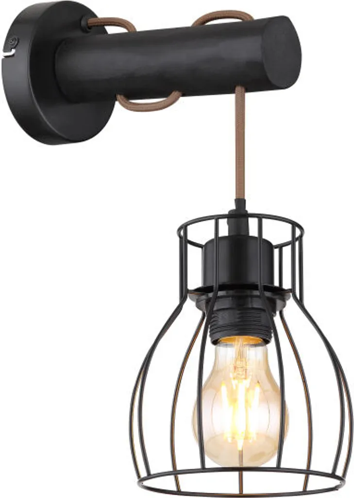Applique murale noire MINA LH en métal 13x30cm luminaire sobre GLOBO