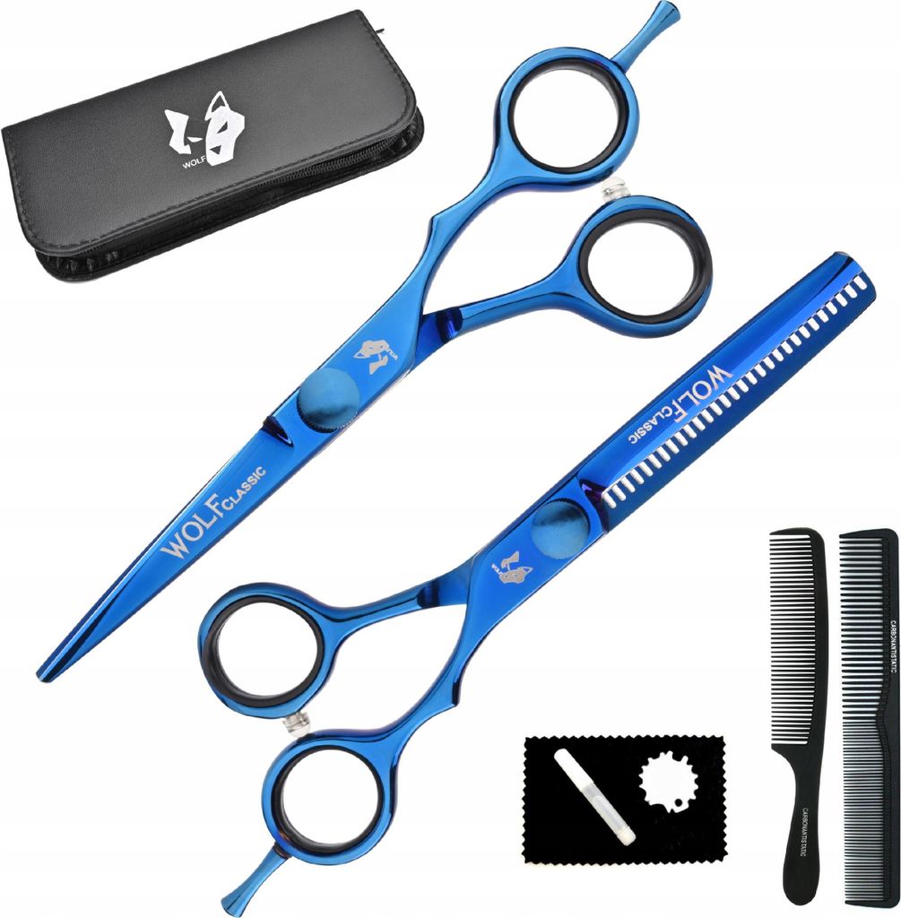 Professionelle Friseurschere, 14 Cm Offset, Schwarz Mit Etui – Scharfe Haarschere Aus Japanstahl