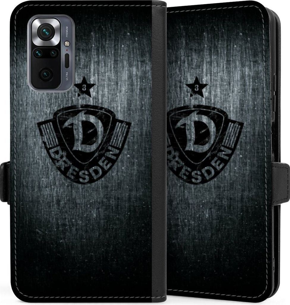 DeinDesign Klapphülle für Xiaomi Redmi Note 10 Pro Handytasche Lederhülle Tasche Offizielles Lizenzprodukt SG Dynamo Dresden Vintage