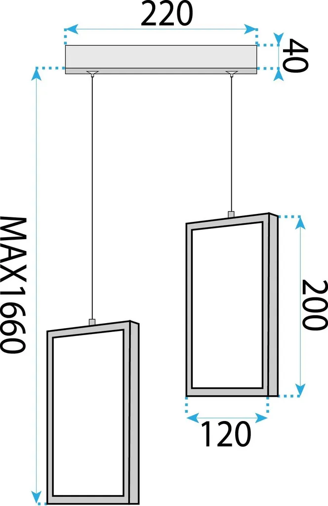 Lampadario Toolight LHJ085-2CP Black: Sospensione LED Moderna e Minimal - 7