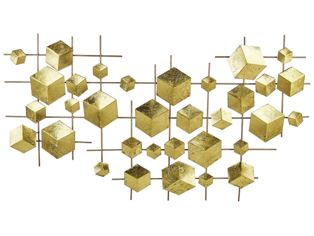 BELIANI Wanddekoration Gold Eisen Geometrisch Einteilig Handgemacht Modern Wandobjekt Wanddeko für Schlafzimmer Wohnzimmer Flur Küche Esszimmer