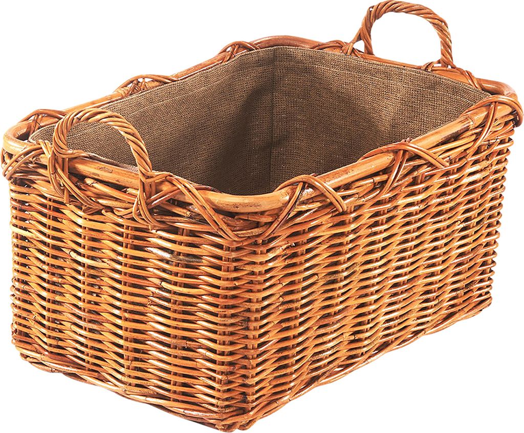 Kobolo Holztrage Holzkorb für Kaminholz - Rattan Lacak mit abnehmbarem Leinenstoff