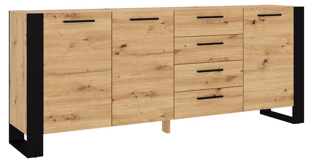 Commode Nuka K 197 cm Sideboard Highboard Armoire Artisan Image du produit 