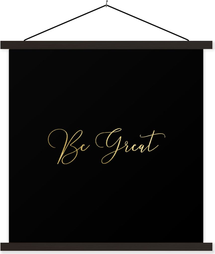 MuchoWow Textilposter Zitate - Selbstvertrauen - Gold 90x90 cm mit schwarzem Rahmen - Magnetisches