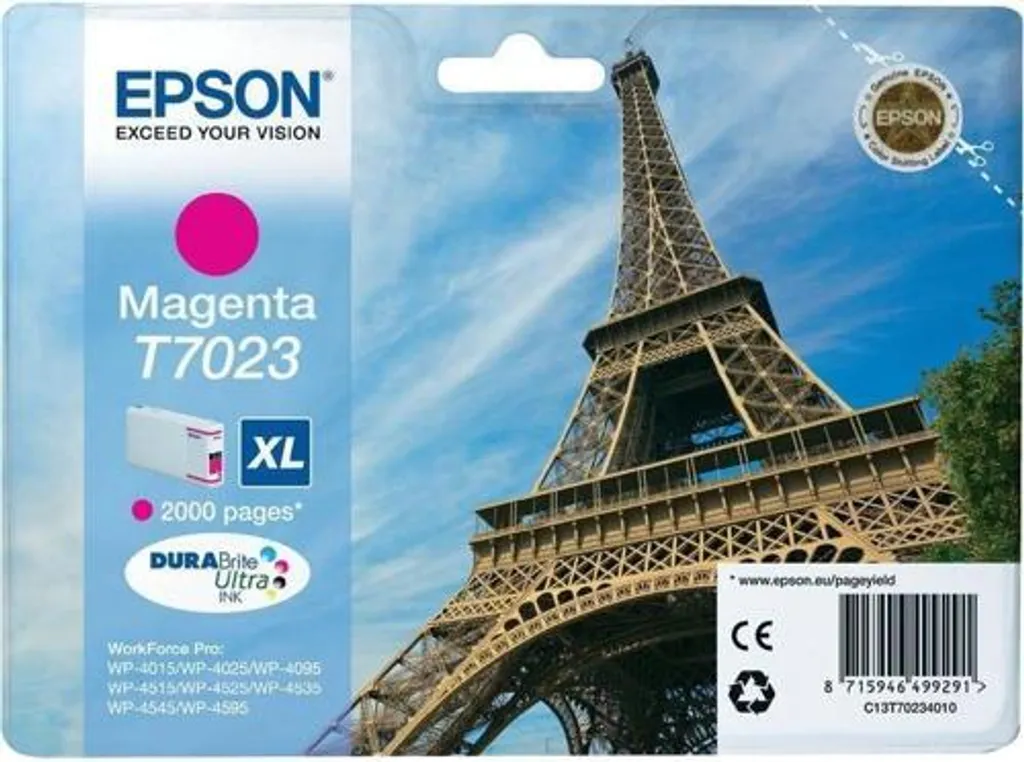 Epson T7023 Cartouche d'encre Magenta XL WorkForce Pro C13T70234010