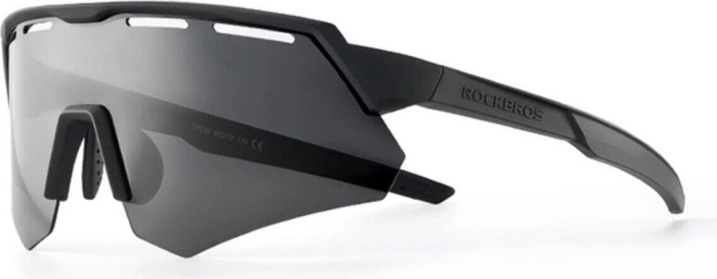 Rockbros polarisierte Fahrradbrille mit UV-Schutz und Korrektur-Einsatz - grau