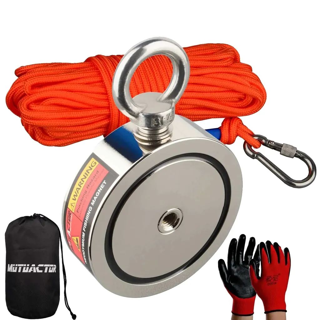 Puissant aimant néodyme 350kg double face pour pêche magnétique pro
