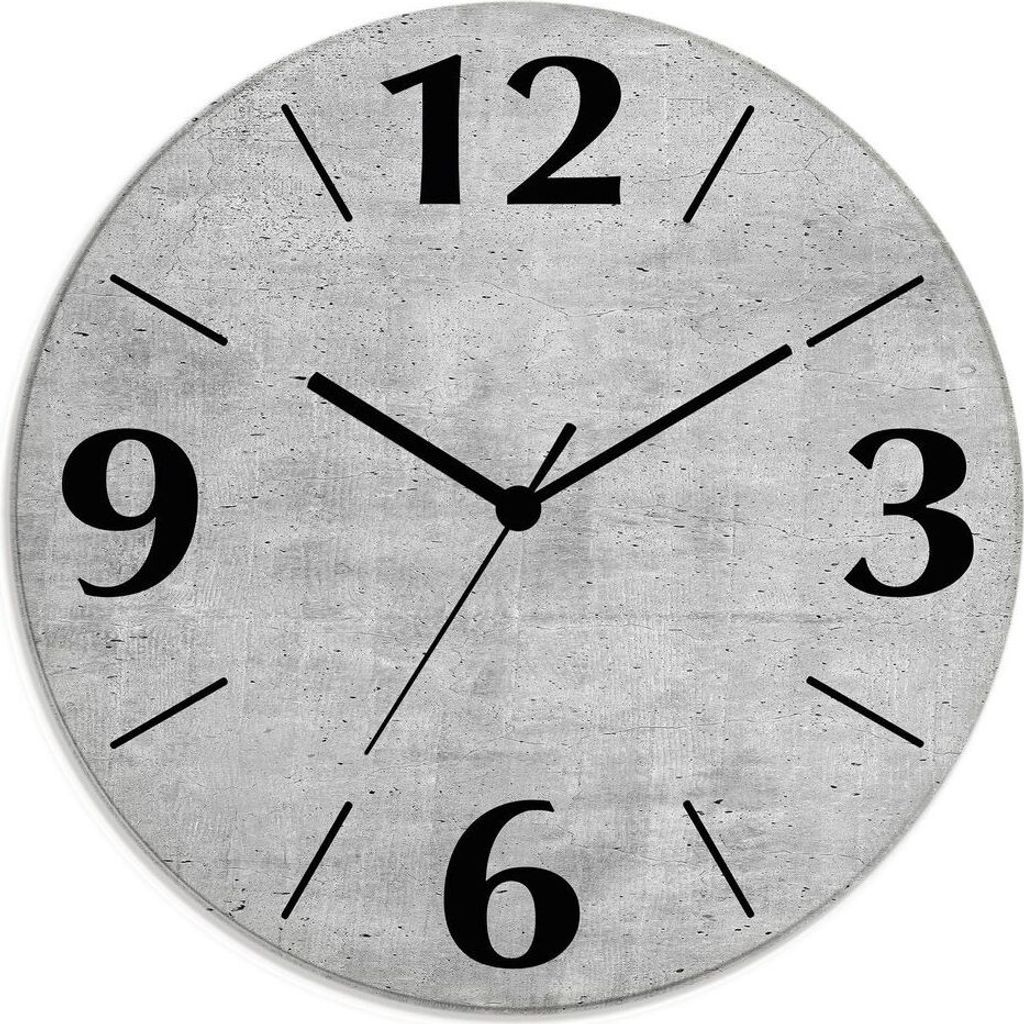 ARTland Glas Wanduhr Funkuhr - schwarzer Zeiger Grauer Produktbild 