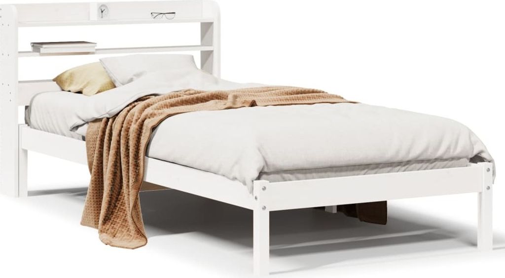 Maison Exclusive - Massivholzbett ohne Matratze Weiß 75x190 cm Kiefernholz