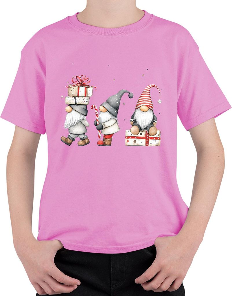 Weihnachtswichtel Skandinavisch niedlich Geschenk Weihnachten Uni Kinder T-Shirt, Pink, 104